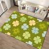 Four-Leaf Clover Printed Carpet, Green Luck Theme Decorative Rug Suitable for Use As an Anti-slip for Living Room Bedroom Sofas
