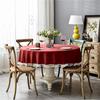 Waterproof Solid Color Imitation Cotton And Linen Fringed Lace Round Dining Table Coffee Table Tablecloth Tablecloth