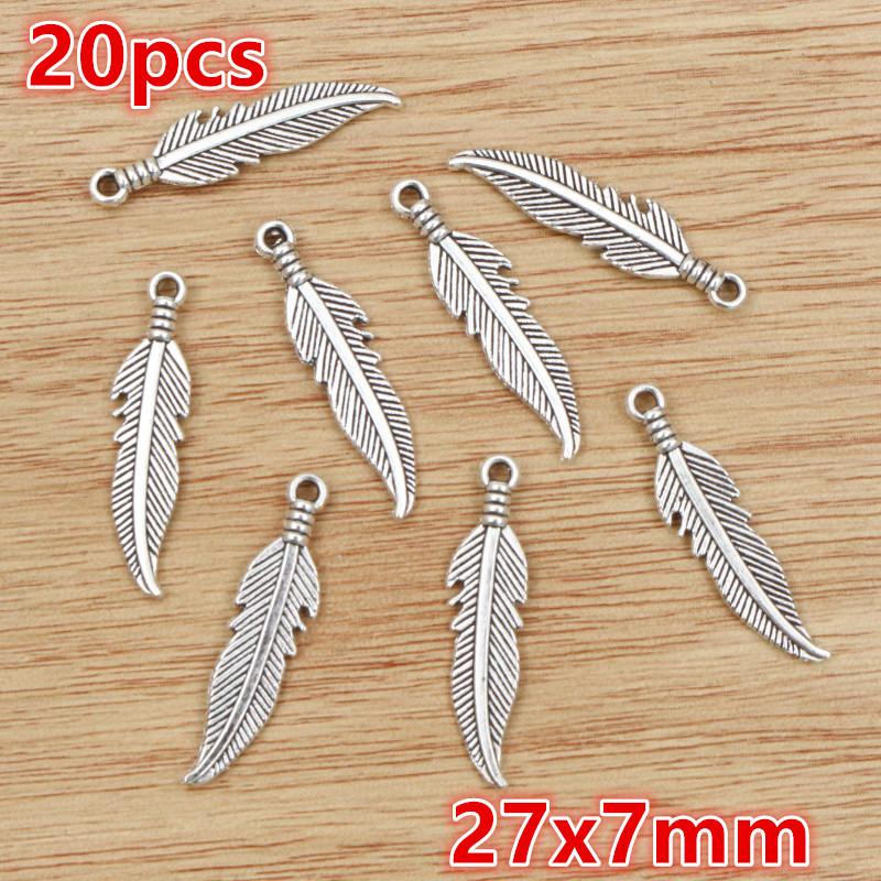 3-50pcs Alloy Metal Feather Charms Pendant for Necklace Keychain Earrings DIY Jewelry Making Accessories Findings