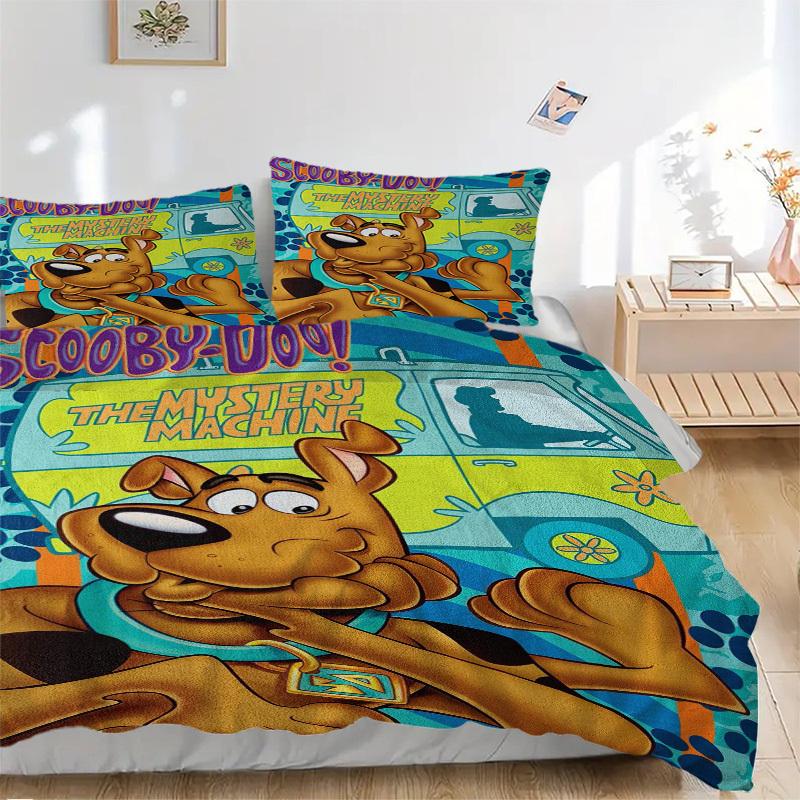 

Scooby-Doo Mystery Machine Bedding Set Comforter Cover Gift for Bedroom,Includes 1 Cover and 2 Pillowcases, No InsertB561 135x200cm