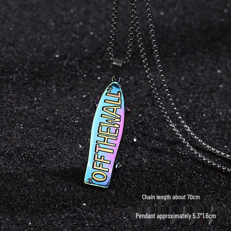 Modny Kolorowy Naszyjnik Skuter Dziecięcy - Hip Hop Street Style Długi Łańcuszek do Swetra