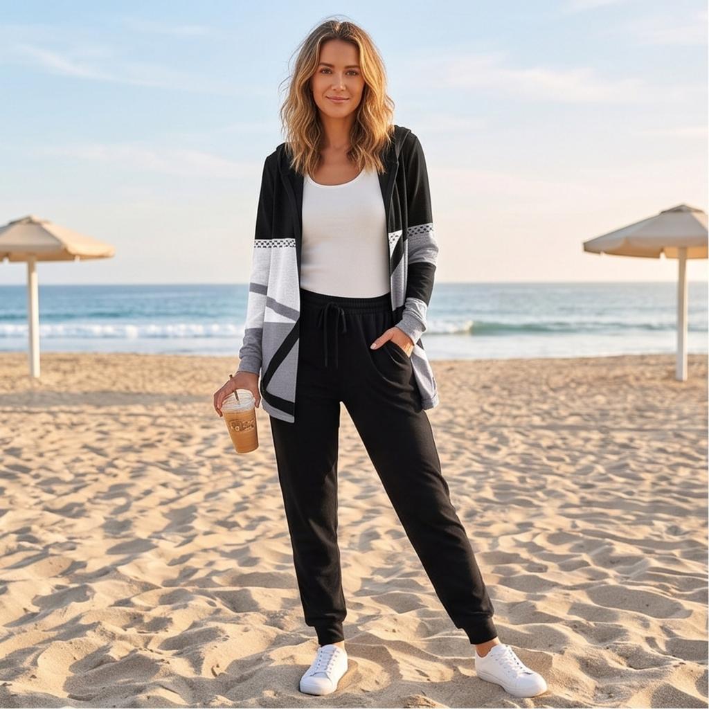 Women's Casual Printed Long Sleeve Sweatshirt and Pants Set Two Piece Outfit
