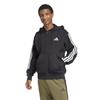 adidas Mens 3 Stripes Fleece Full Zip Hoodie
