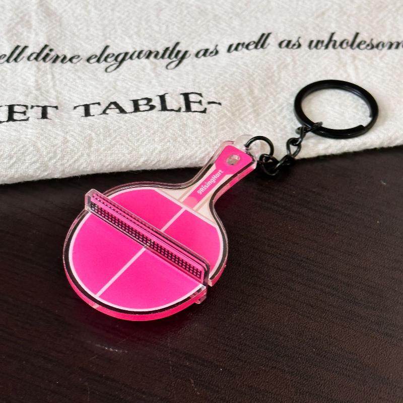 

Hot Sale Acrylic Ping Pong Table Keychain Double Sided Mini 3D Sports Keyring Bag Pendant Car Key Chains Souvenir Gift