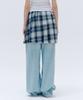 Trip Shop Wide Checkered Skirt