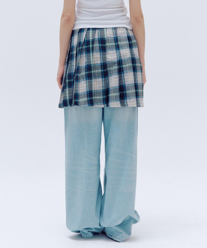 Trip Shop Wide Checkered Skirt