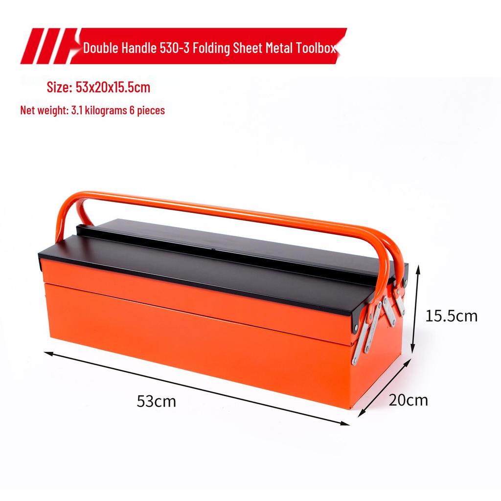 Multi-Layer Portable Folding Toolbox with Large Capacity for Home and Car Repair
