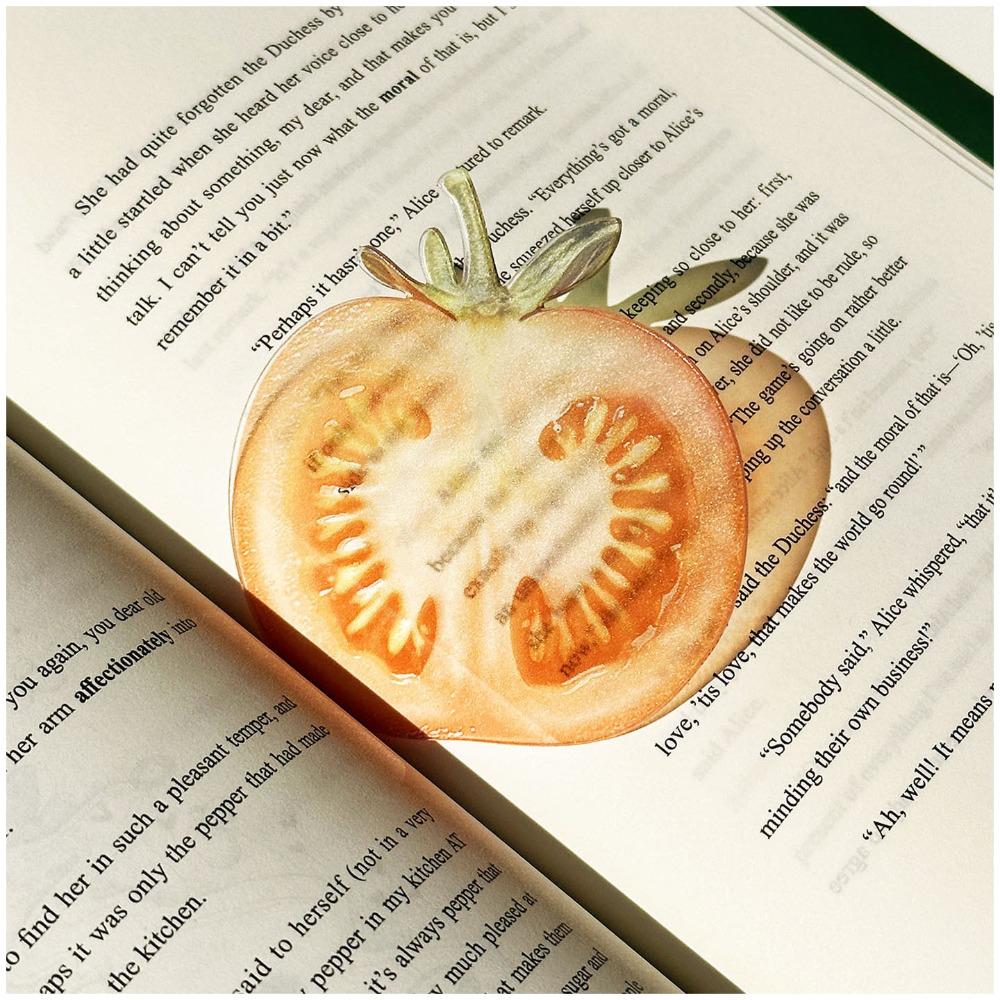 Durable Acrylic Bookmark Simulation Fruit Transparent Book Reading Marker Clear Book Pages Mark Tool Reading Gift
