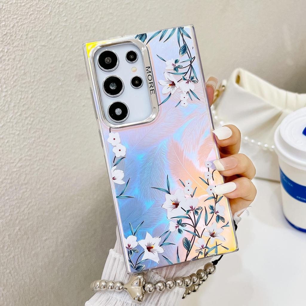Electroplated Pearl Flower Bracelet Phone Case for Samsung A16/S25U