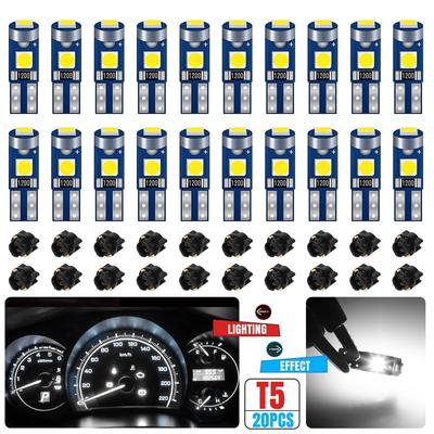 20Pcs 12V Canbus T5 58 74 286 W1.2W 3030 Led 3Smd Wedge Led Light Car Dashboard Instrument Panel Lamp Bulb