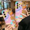 Phone Case: 2D Flat Samsung Galaxy A34 A35 S20 S22 S21 FE Plus Ultra Protective Case, Rainbow Waves, Christmas and Halloween Holiday Gift