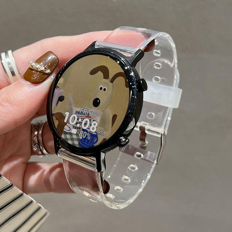 

20 мм 22 мм Универсальный прозрачный силиконовый ремешок - Летний дышащий силиконовый прозрачный сменный ремешок для умных часов Huawei Samsung Watch Universal【22 mm 】 чистый