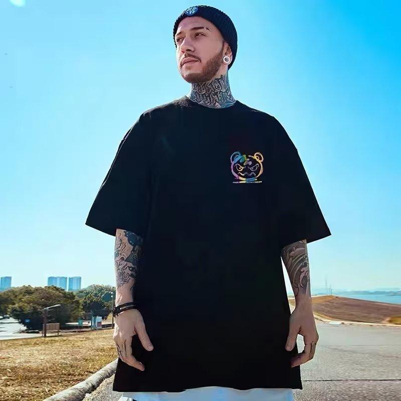 Summer New Short-sleeved T-shirt Men's Large Printed Cotton Body Shirt Loose Half-sleeved Tops