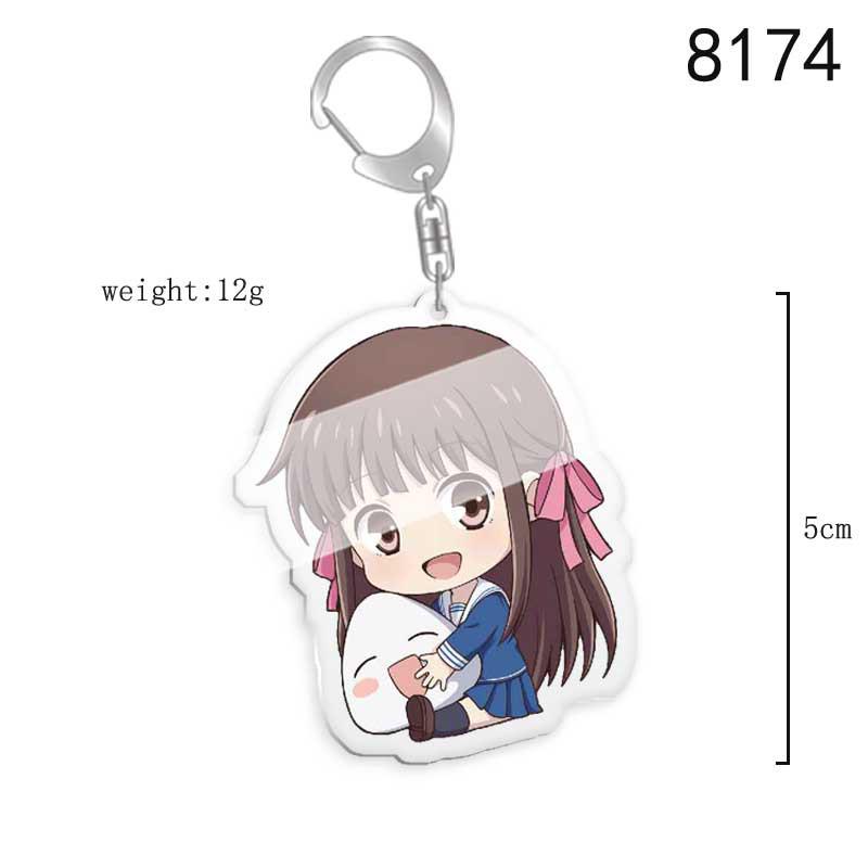 Fruit Basket Anime Acrylic Keychain: Honda Tōru, Kusamochi Kyo, Yūki Murasakigawa, Kurenai Characters.