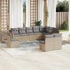 VidaXL Garden Lounge Set with Cushions 10 Pcs, Patio Sofas, Patio Furniture Set, Outdoor Furniture, Beige 3258475
