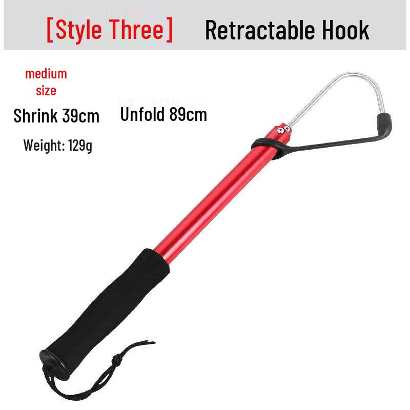 Retractable Fishing Gaffs: Rubber Handle, Aluminum Alloy Grabber, Wooden Options