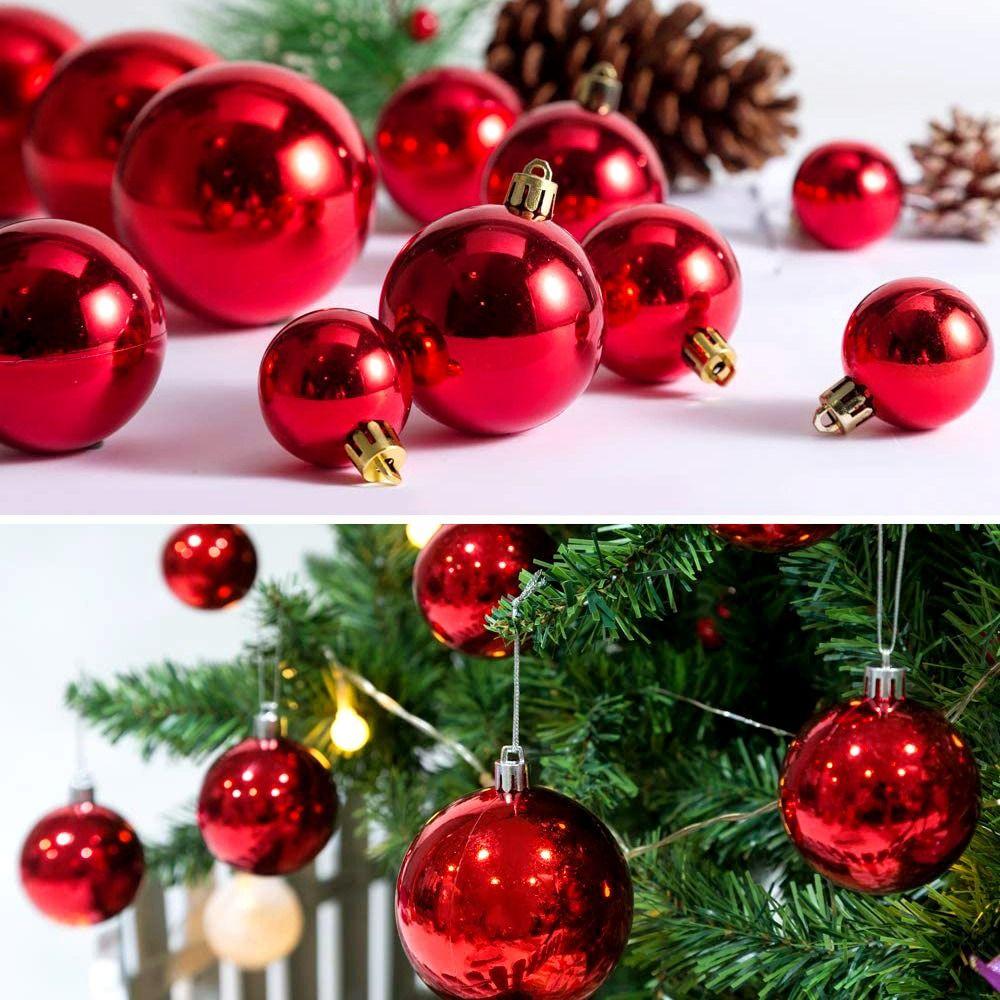 44pcs Shatterproof Christmas Tree Decoration Pendant 3/4/5CM Hanging Ornament  New Year