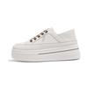 Leather platform white shoes inner height increase women's shoes spring new two wear lazy single shoes casual sports board shoes