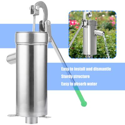 Stahl Manuelle Wasserpumpe Langlebige Handbetriebene Brunnenpumpe mit 8 m Saugfähigkeit Metall für Gartenbewässerung Rasenpflege