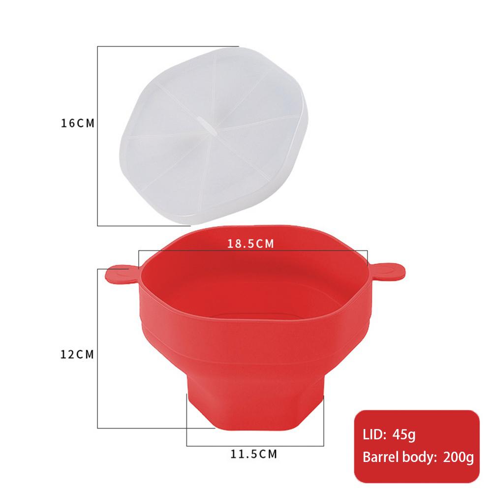 Silicone Popcorn Bowl With Lid Microwave Popcorn Bucket Creative Foldable Popcorn Maker High Temperature Resistant Popcorn