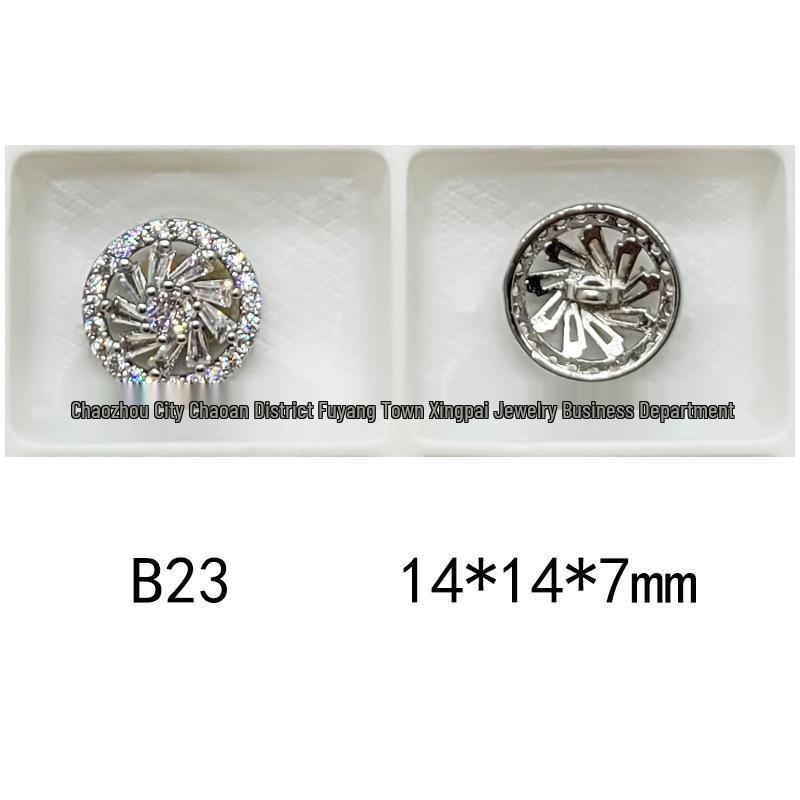 Mixed Color Pavé Zirconia Decorative Metal Button