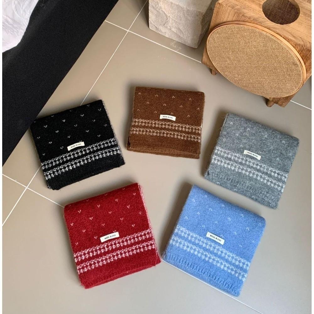 Korean Style Knitted Scarf Retro Winter Scarf Sweet Ladies Wool Scarf