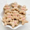 10Pcs Cute Cartoon Christmas Gingerbread Man Flat Back Resin Scrapbooking DIY Jewelry Craft Decoration Accessorie