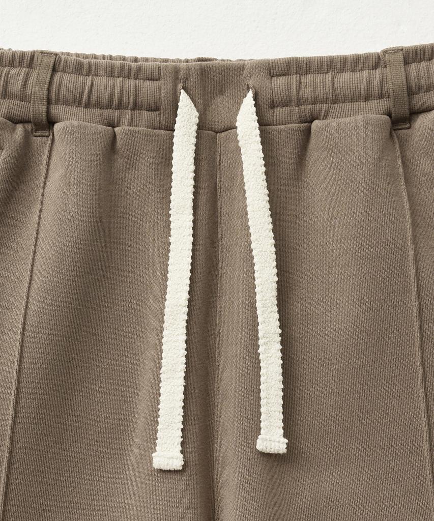 Seteo Cotton Elastic Waist Sweatpants Brown (Type A)