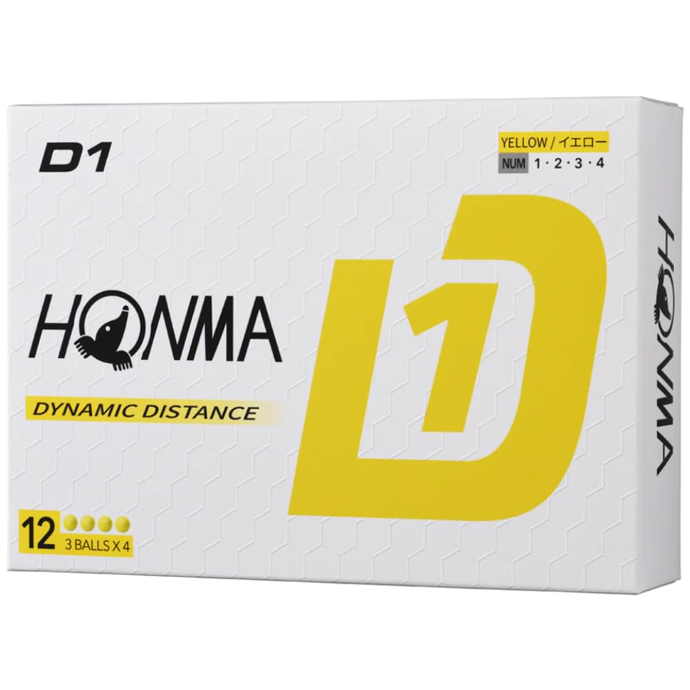 Honma Golf D1 Ball Golf Ball 2024 Model BT2401 Yellow 3 dozen 36 balls Distance Original Wood Tee