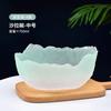 Glass Bowl Gradient Salad Bowl Fruit Large Pink High Value Small Round Salad  Lotus Fog Bowl Kitchen Tableware