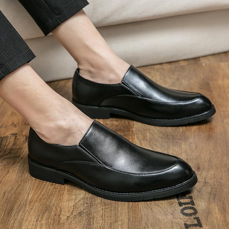 Men s Seasonal British Style Breathable Leather Slip-On Shoes 40 чёрный