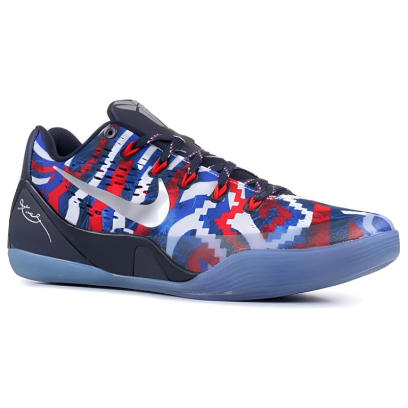 Nike Kobe 9 EM Low 'Independence Day' Slip Resistant Lightweight Non slip Lightweight Low top Basketball Shoes Men's 646701-104