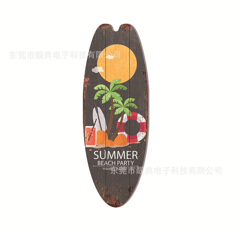 Summer Beach Ocean Themed Casual Decor Surfboard Wooden Bar Home Walls Vintage Decorated Wooden Boards
