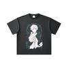260 GSM Doppelgarn 32er Zählung 100% Baumwolle Jujutsu Kaisen V2 Gojo Druck Unisex Schweres Baumwoll-T-Shirt