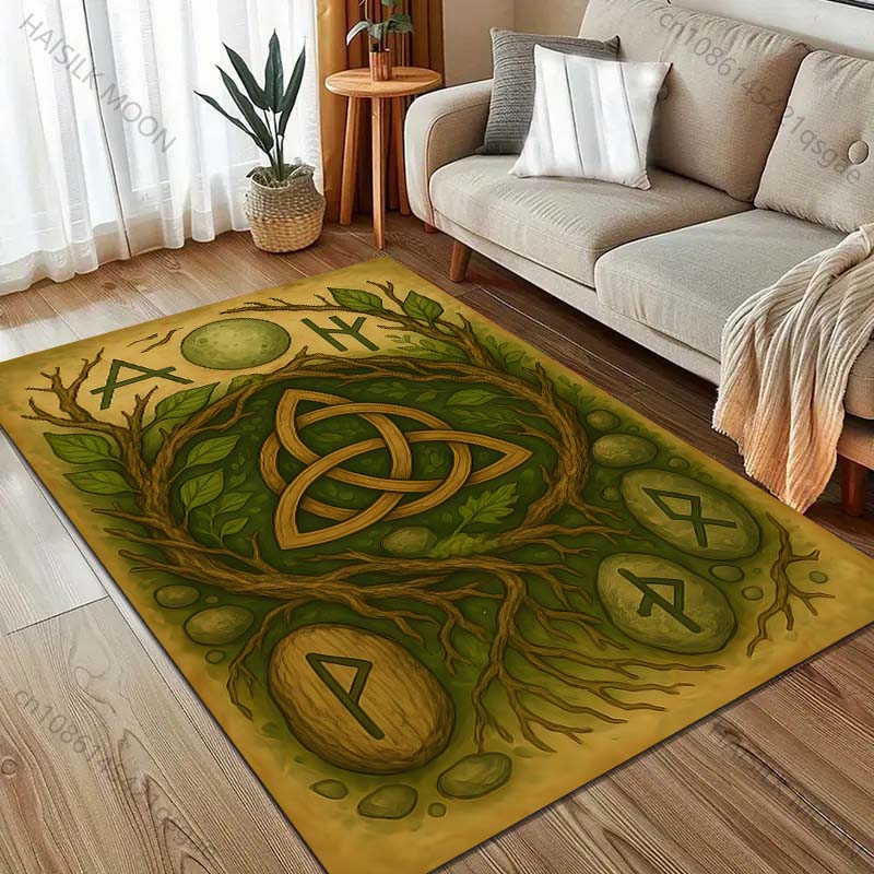 

Мистический ковер с кельтским руническим узором для спальни, гостиной, прикроватный, под диван, напольный коврик, современный домашний декор, ковер для зонирования, роскошные подарки 40x60cm (16x24in)