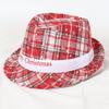 Jazz hat, linen solid color top hat, men's and women's crimped couple's sun hat
