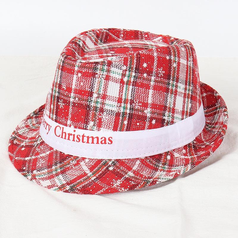 Jazz hat, linen solid color top hat, men's and women's crimped couple's sun hat