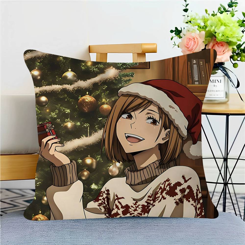 

Christmas Anime Girls Pillowcases Home Bedding Decorative Pillow Cover Wedding Super Soft Pillow Case 16x16Inch
