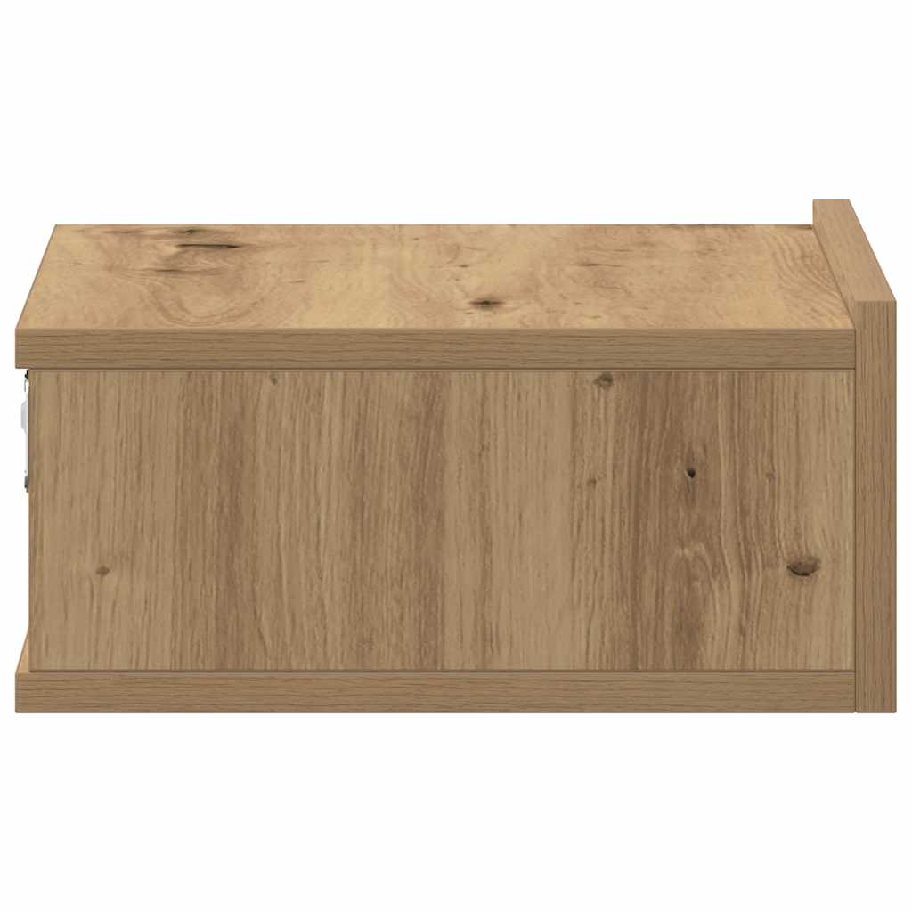 Pływająca Szafka Nocna Artisan Oak 40X32X15 Cm Drewno Klejone