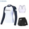 Womens UV Protection Rash Guard Set Long Sleeve Swim Top With Matching Bottoms Snorkeling Surfing Beach Activities