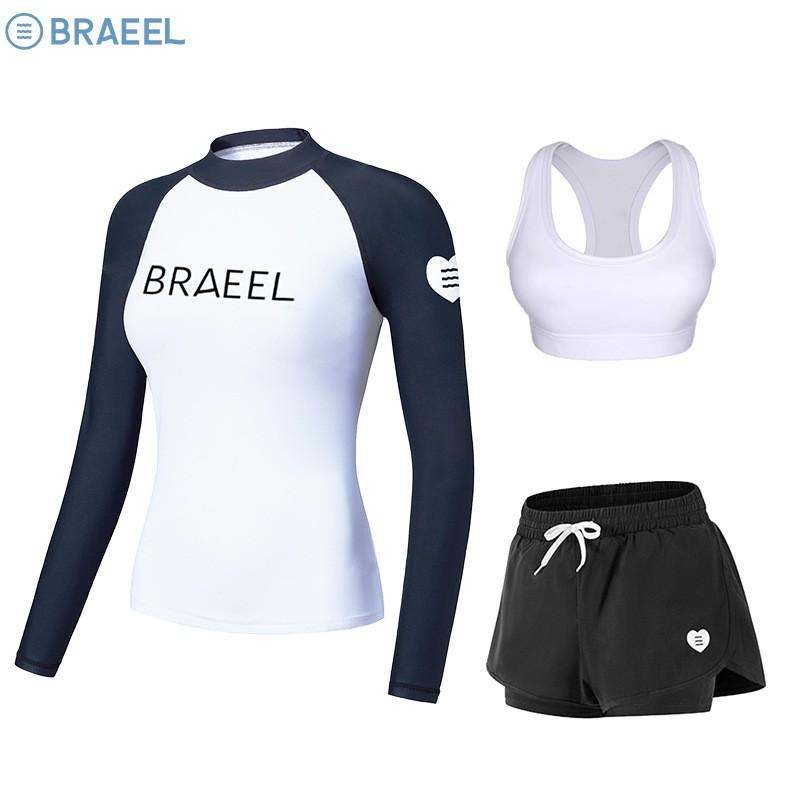 Womens UV Protection Rash Guard Set Long Sleeve Swim Top With Matching Bottoms Snorkeling Surfing Beach Activities