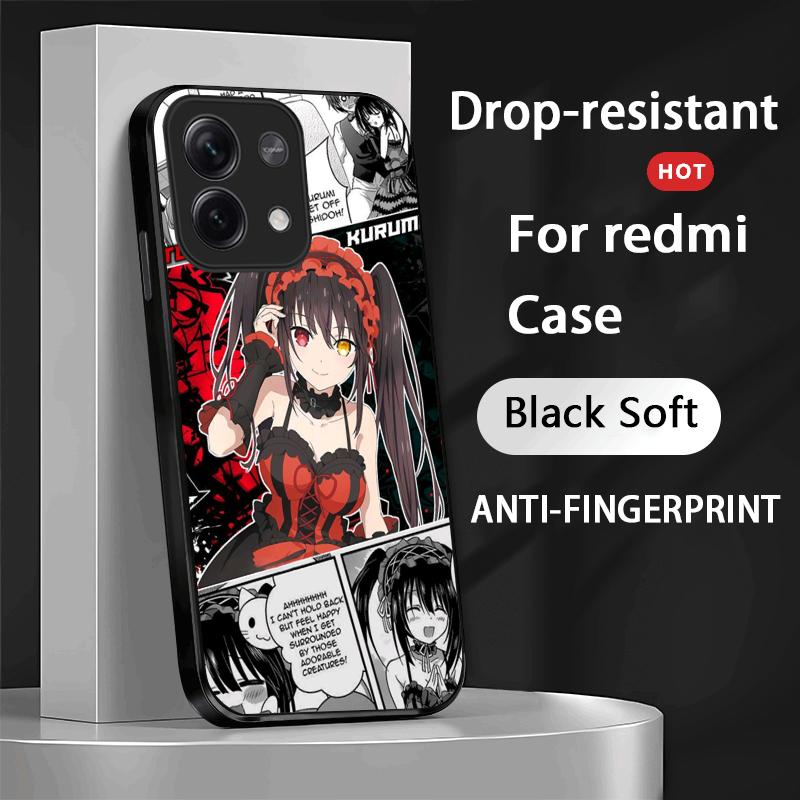 

Kurumi Tokisaki pattern ins Phone Case For Xiaomi Redmi Note 13,12,11, 10 Pro Plus S, 5G, 12S, Soft Black Phone Cover Redmi A3