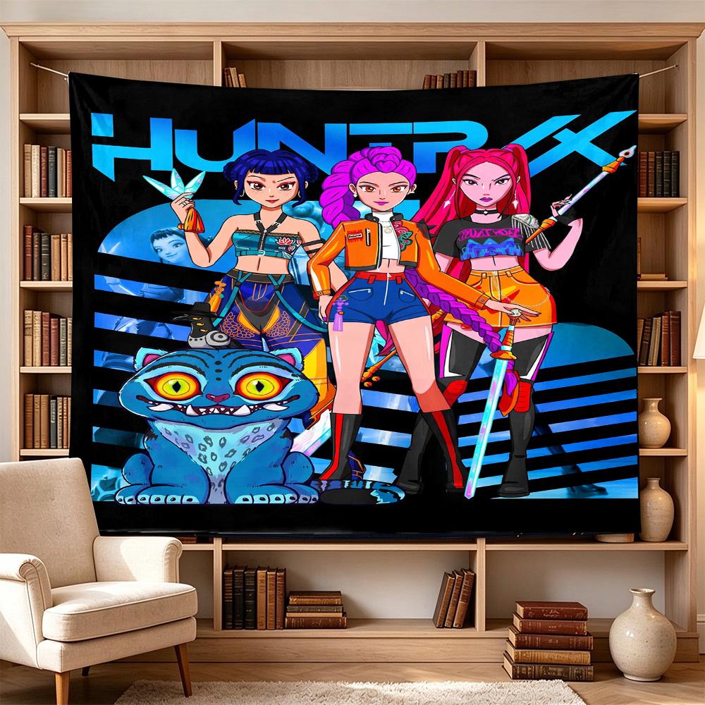 Huntrx Cyberpunk Fashion Clear Pattern Tapestry, Wall Decor for Apartment, Studio and Photoshoot Backdrop,Perfect Gift