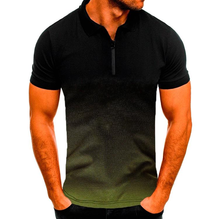 

Men s Casual Sports T-shirt Summer Lapel Gradient Short Sleeved Polo Shirt XXXXXL армія зелений колір