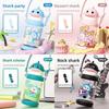 Cartoon Childrens Plastic Cup With Straw And Heat Resistant Material For Outdoor Use
