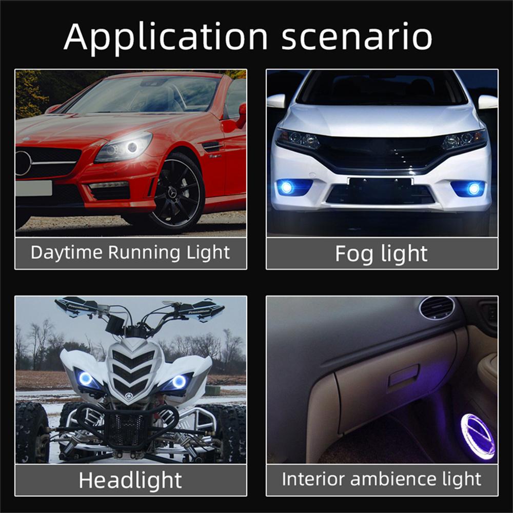 2pcs 80mm RGB COB Angel Eye Halo Ring APP Control For Car LED Headlight Fog Lamp
