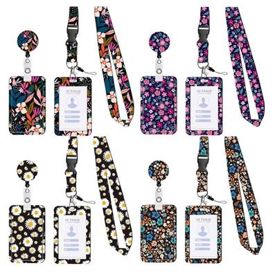 360 Degree Rotatable Working Cards Holder Flower Retractable Badge Card Case  Hospital Student