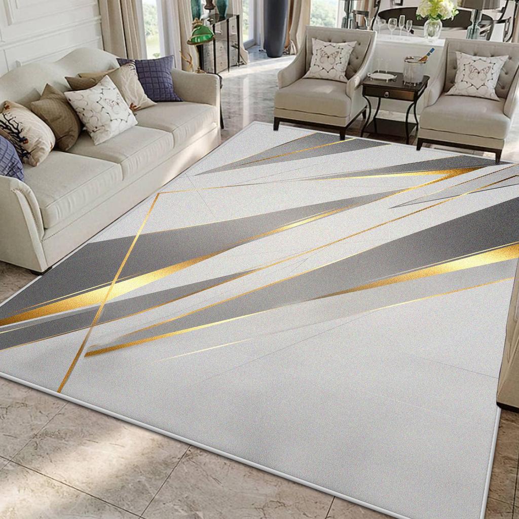 Tapete Moderno de Cor Clara Tapete para Sala de Estar Decoração de Casa Tapete para Mesas de Centro Decoração Tapetes de Quarto Tapetes Personalizáveis Sala de Estar