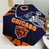 Chicago Bears Logo Print Automatic Umbrella, 8 Rib Iron Frame, Plastic Handle, Suitable for Outdoor Travel &Daily , Ideal Gift