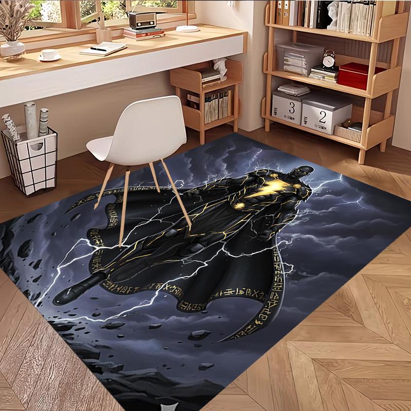Black Adam Print Rug, Washable Floor Carpet, For Entryway Dorm Laundry Room Office Study, Home Decor Birthday Christmas Gift